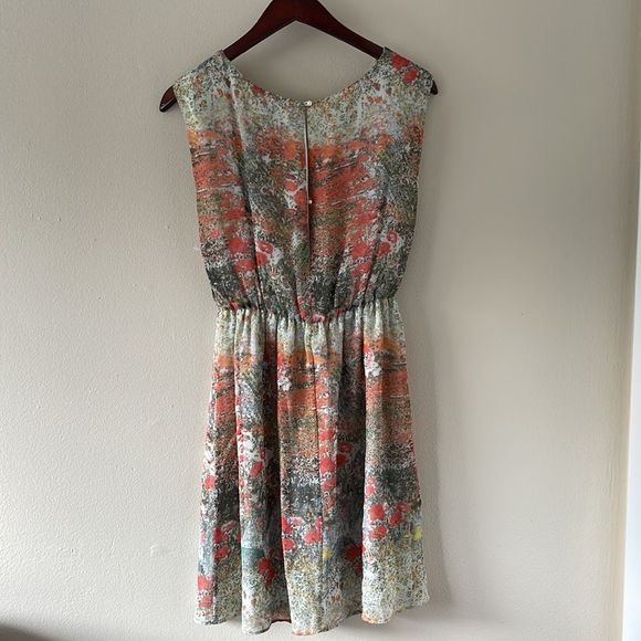 Alice + Olivia Floral Printed Mini Dress in Multicolor Silk Water colours - Picture 10 of 16